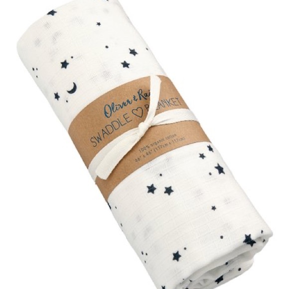 Oliver & Rain Other - Oliver & Rain White Star Print Swaddle Blanket